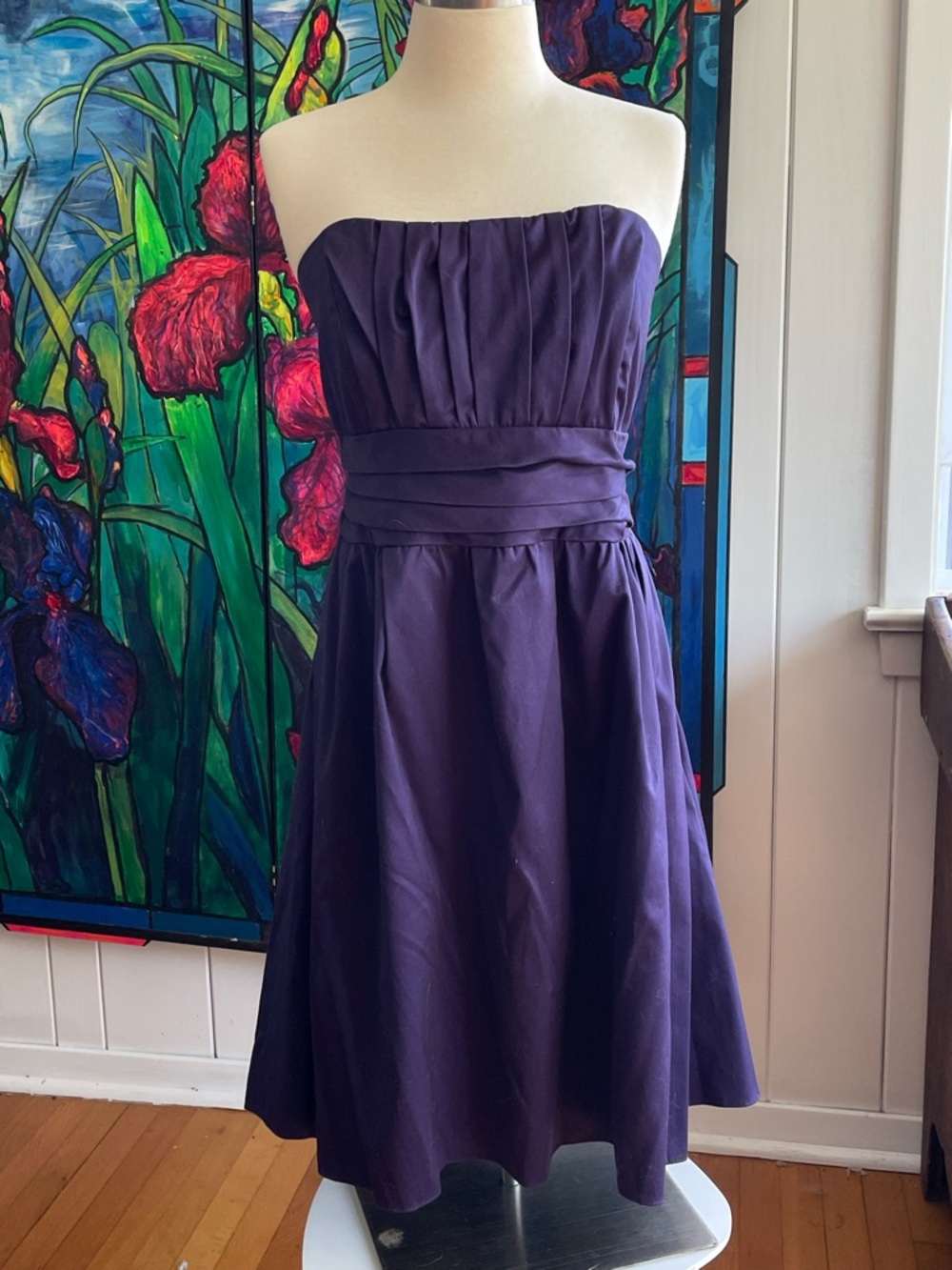 $49 SALE David's Bridal Strapless Purple A-Line Cocktail Dress Wedding